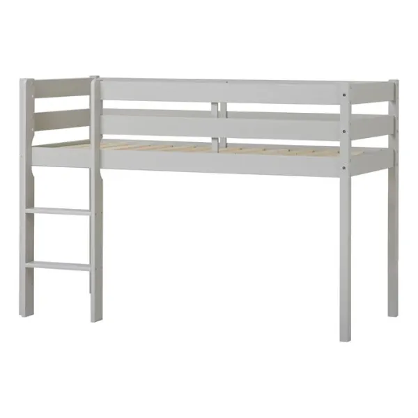 Hoppekids ECO Comfort halbhohes Bett 90x200 cm - Taubengrau