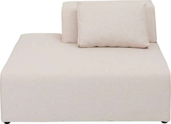 KARE DESIGN Infinity Ottomane Semi Elements Cream Left Modul - cremefarbener Polyester und Polypropylen