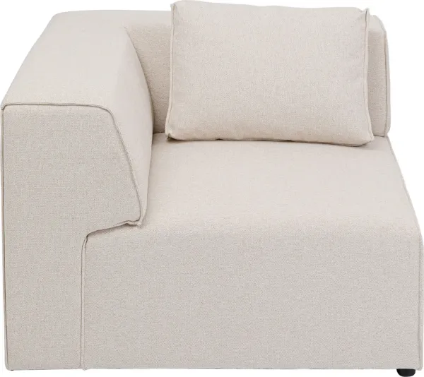 KARE DESIGN Infinity Corner Elements Cream Right Modul - cremefarbener Polyester und Polypropylen