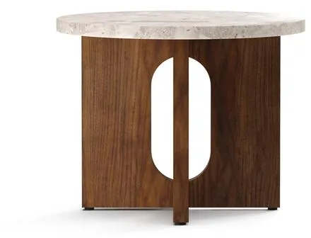 Audo Androgyne Runder Couchtisch Nussbaum / Kunis Breccia